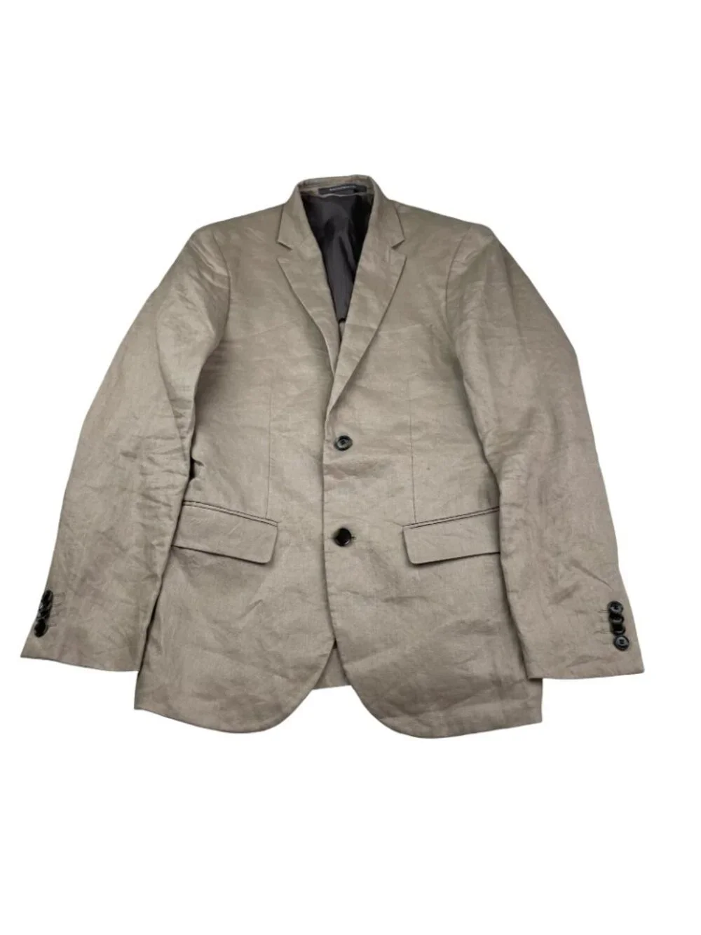 H&M Men's 100% Linen Slim Fit 2-Button Blazer Beige • 34R